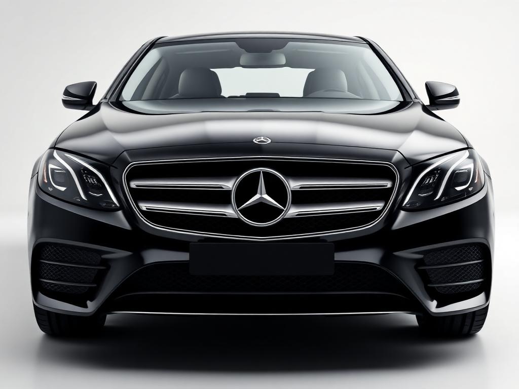 Schwarze Mercedes E-Klasse Limousine für Flughafentransfer Wien